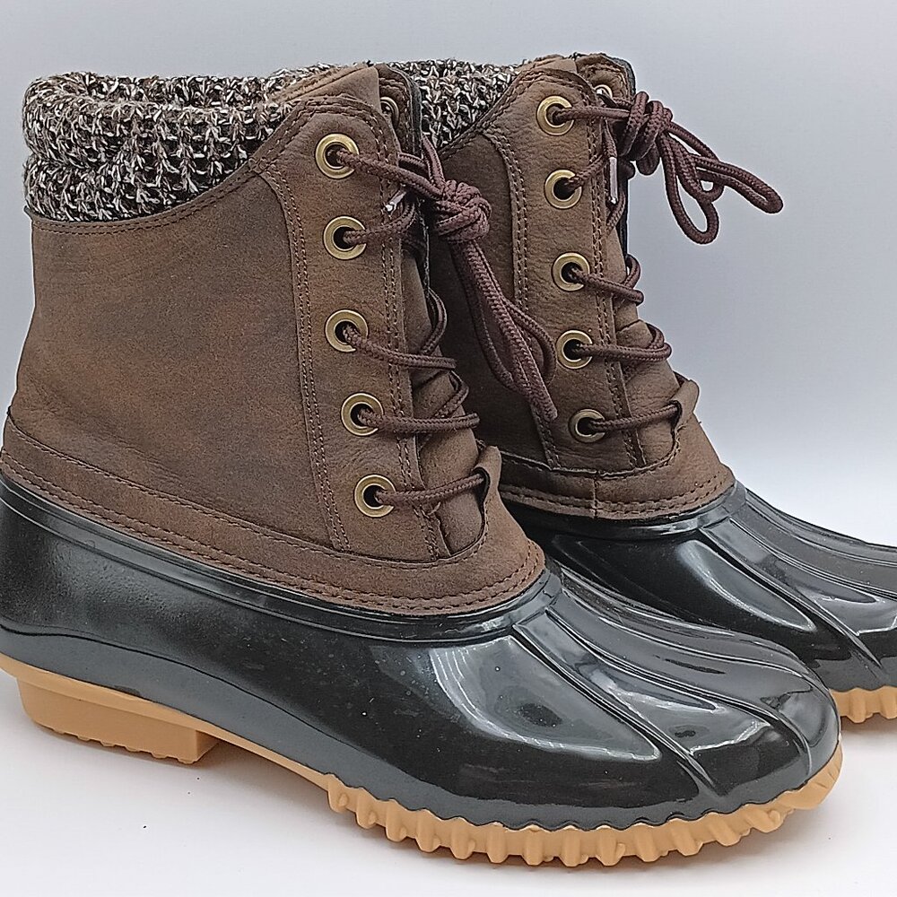 Sporto Diana Women’s Duck Boot Knitted Trim Water Resistant Toe Size 8.5 M
